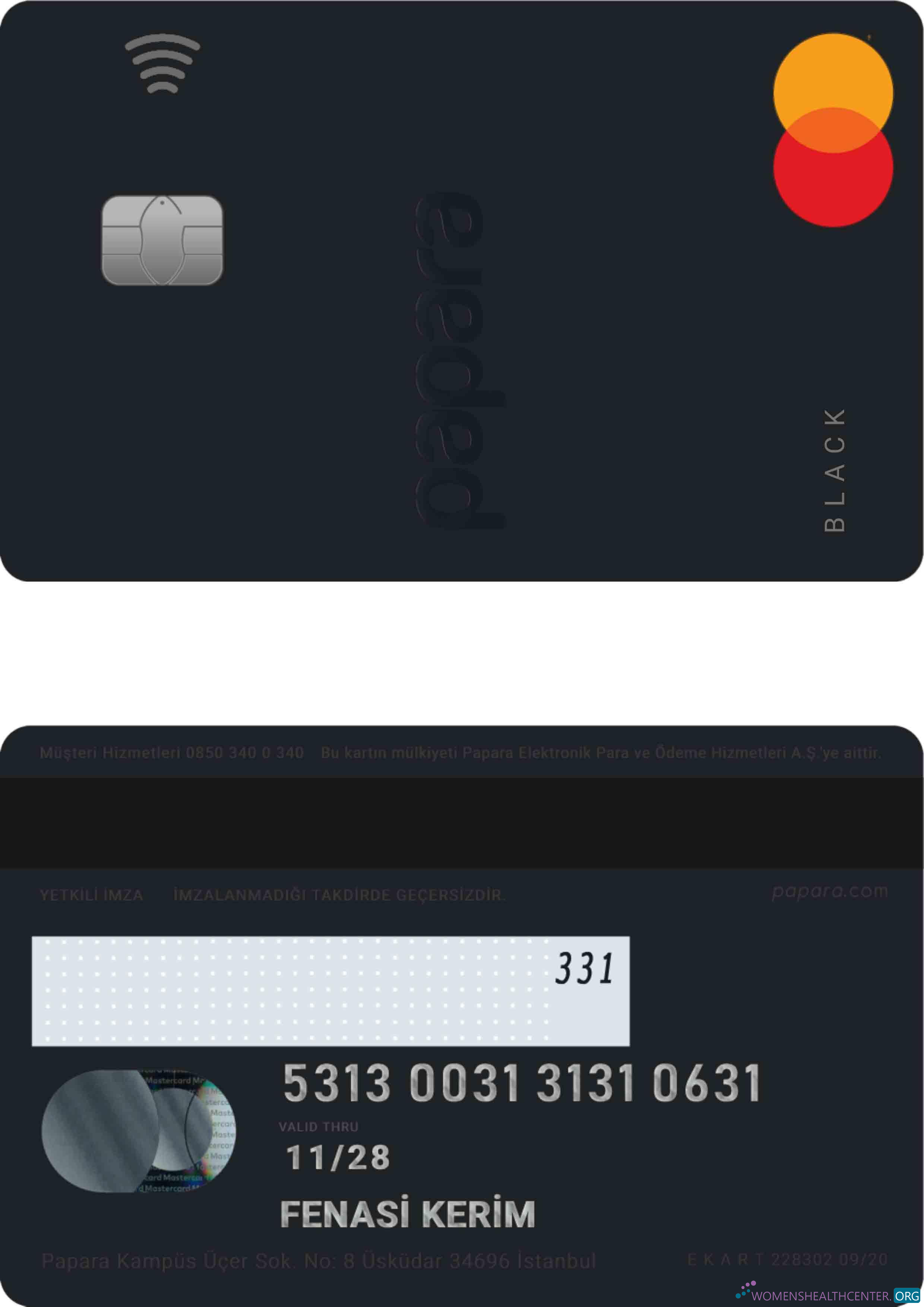 Download Turkey Papara MasterCard Photoshop template